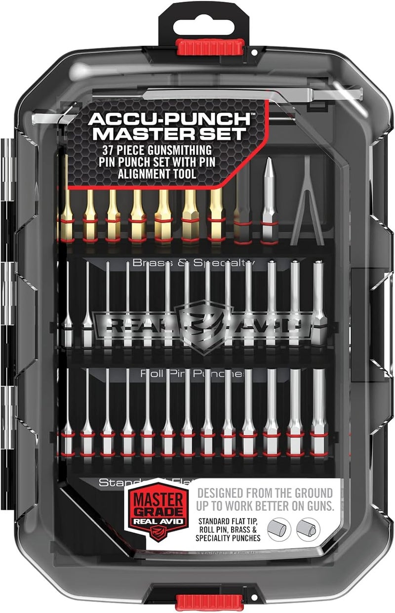Real Avid Punch Set, Gunsmithing Tool Kit with Roll Pin Punch Set, Flat Tip Metal Punch Set, Brass Punch Set and Gunsmithing Tools: Pin Starter Tool - Image 1